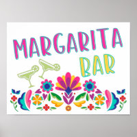 Margarita Bar Fiesta Party Colourful Mexican Poste
