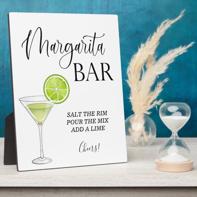 Margarita Bar wedding sign Tabletop Plaque  (Side)