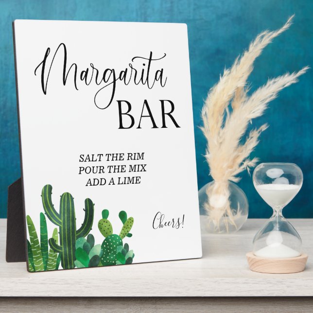 Margarita Bar wedding sign Tabletop Plaque  (Side)
