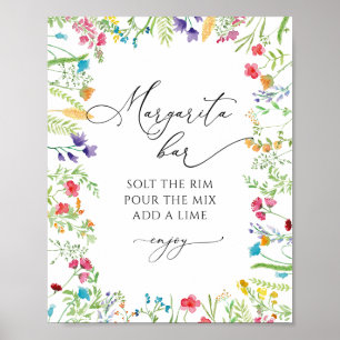 Margarita Bar Wildflower Bridal Shower Poster