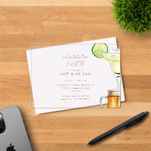 Margarita Beer Engagement Party Acrylic Invitations