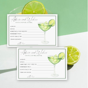 Margarita Bridal Shower Advice and Wishes Stationery