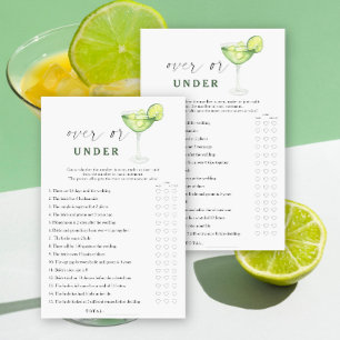 Margarita bridal shower Over or under game