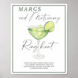 Margarita bridal shower Ring hunt game Poster