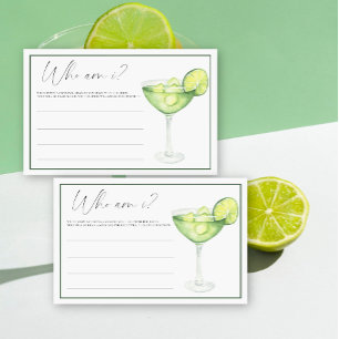 Margarita Bridal shower Who am I game Stationery