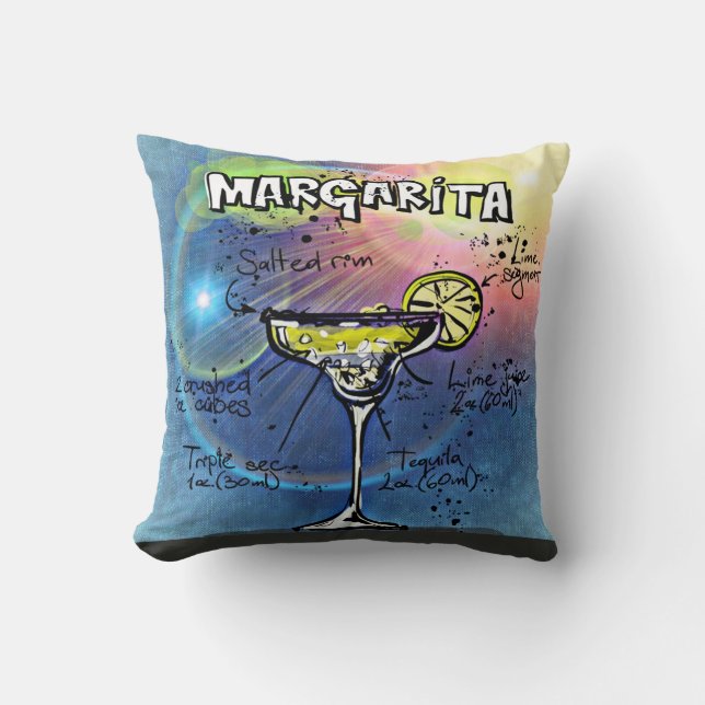 Margarita Cocktail (#9 of 12 Drink Recipe Sets)    Throw Pillow (Front)