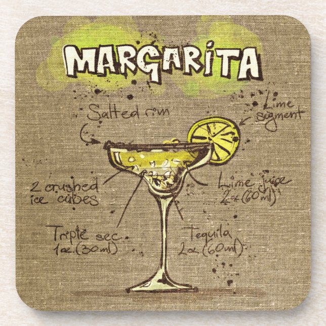 Margarita Cocktail Drink Coaster (Front)