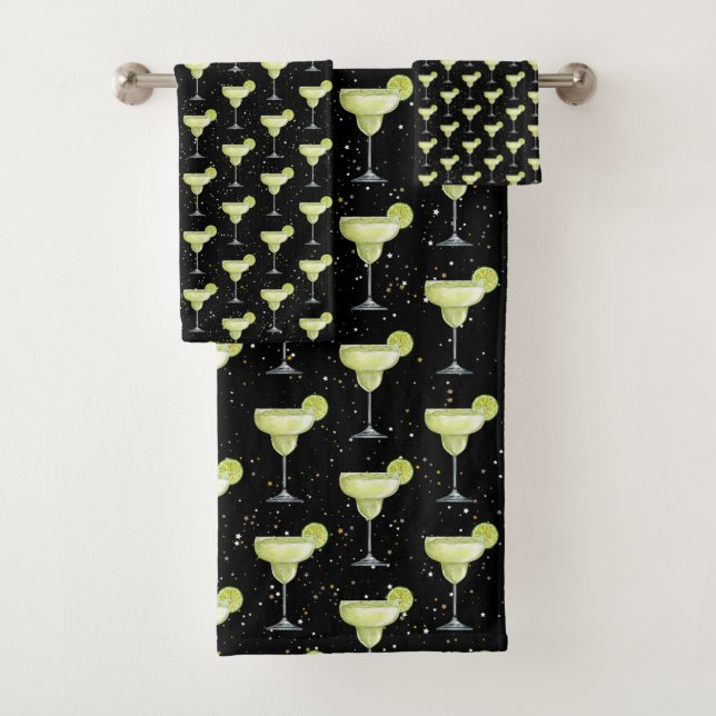 Margarita Cocktail Pattern Bath Towel Set (Insitu)