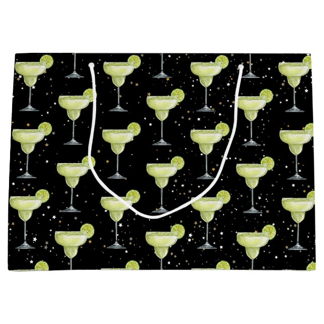 Margarita Cocktail Pattern Large Gift Bag (Front)