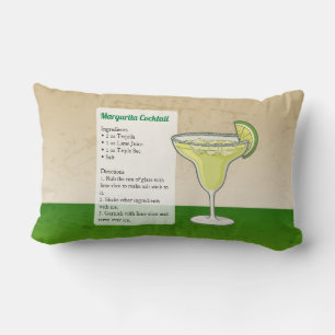 Margarita Cocktail Recipe Lumbar Pillow