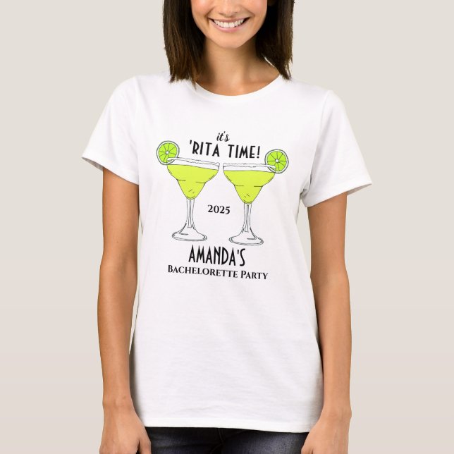 Margarita Cocktails Bachelorette Party T-Shirt (Front)