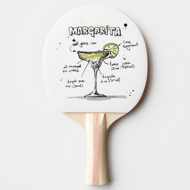 Margarita Drink Recipe Design Ping Pong Paddle (Front)