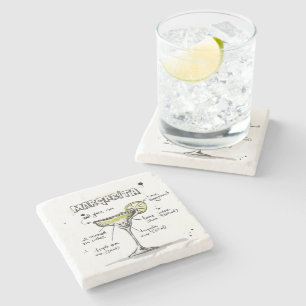 Margarita Drink Recipe Design Stone Coaster
