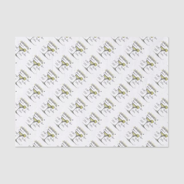 Margarita Drink Recipe Design Tissue Paper (Front)