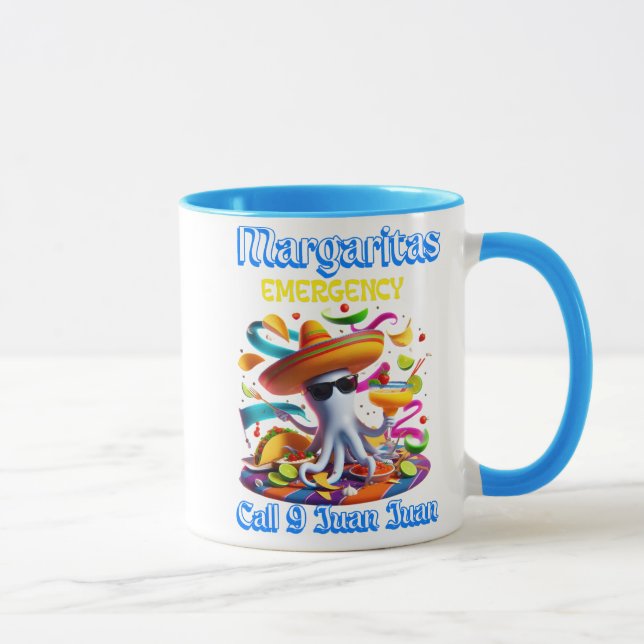 Margarita Emergency Sombrero-Wearing Octopus Mug (Right)