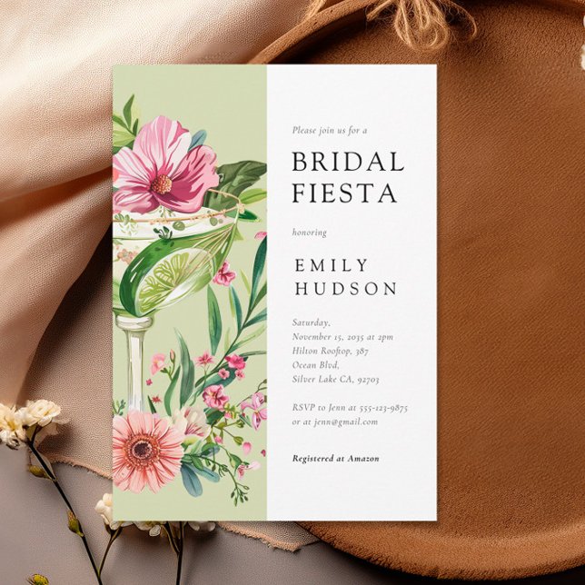 Margarita Fiesta Floral Bridal Shower Invitation (Creator Uploaded)