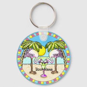 Margarita Flamingo  Keychain