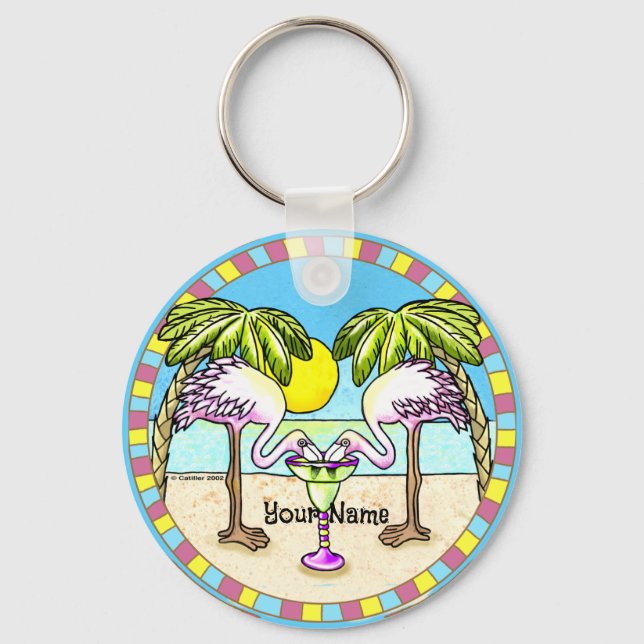 Margarita Flamingo  Keychain (Front)