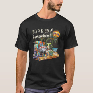 Margarita Gnome It 5 O clock Somewhere Palm Trees T-Shirt