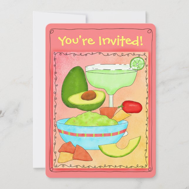 Margarita Guacamole Fête Invitation (Devant)