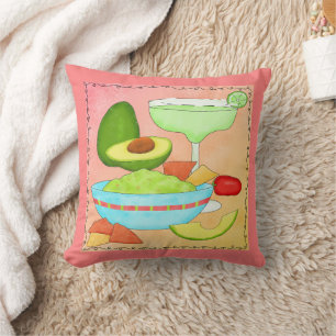 Margarita Guacamole Fun Celebration Colourful  Throw Pillow
