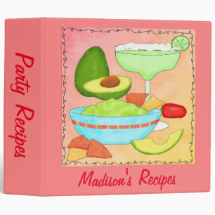 Margarita Guacamole Name Personalized Recipe Album Binder