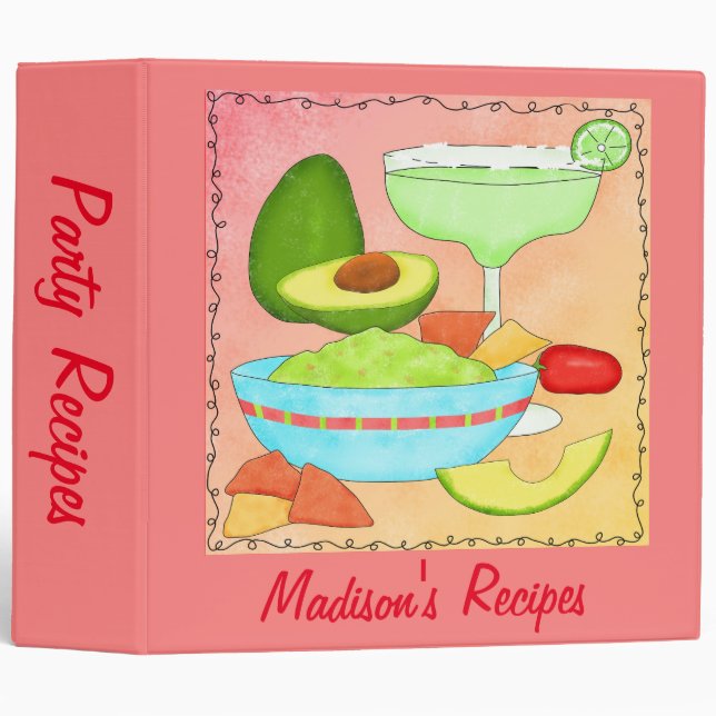 Margarita Guacamole Name Personalized Recipe Album Binder (Front/Spine)