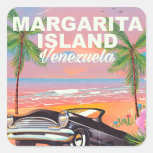 Margarita Island - Venezuela travel poster Square Sticker