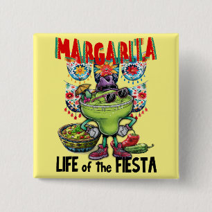 Margarita Life of Fiesta, Cinco de Mayo Mexican 2 Inch Square Button