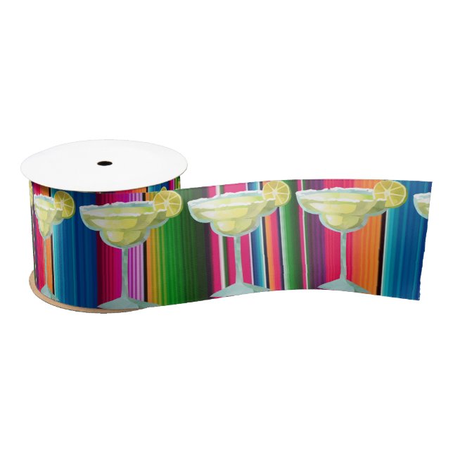 Margarita Mexican Blanket Fiesta Stripes Serape Satin Ribbon (Spool)