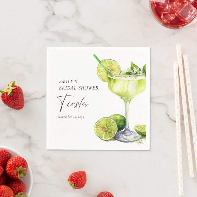 Margarita Mexican Fiesta Bridal Shower Napkin (Insitu)