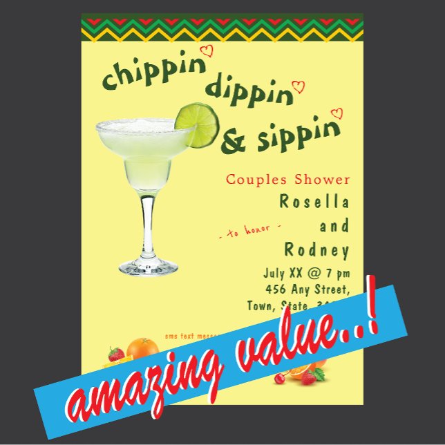 Margarita Mexican Fiesta Couples Shower  Invitation (Creator Uploaded)