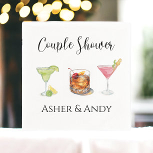 Margarita Old Fashioned Cosmo Bridal Couples Napkin