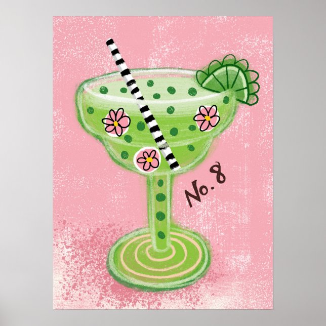 Margarita On Pink Poster Wall Art (Front)