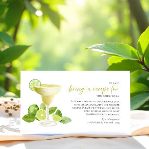 Margarita Party Bridal Shower Recipe Request Card