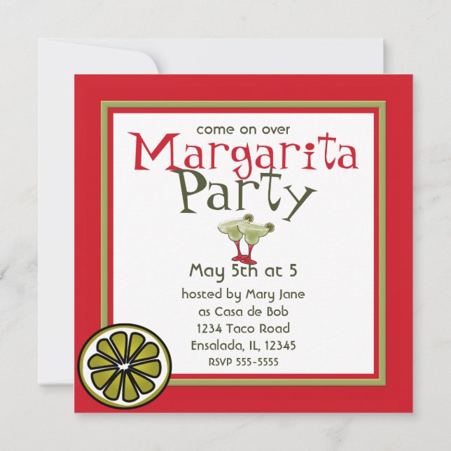 Margarita Party Invitation (Back)