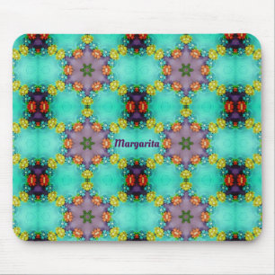 MARGARITA ~ Pretty Floral Pattern ~ Personalized  Mouse Pad