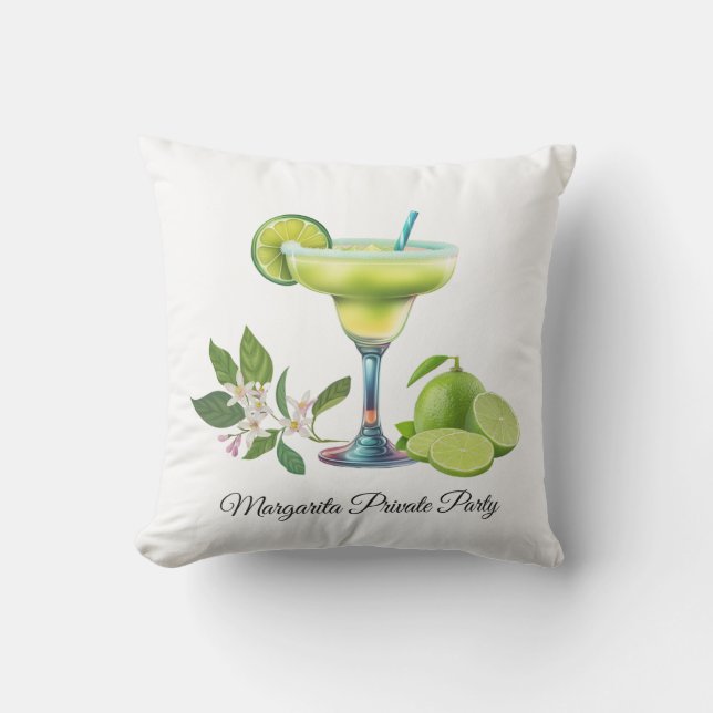 Margarita private party outdoor pillow (Front)