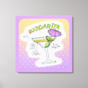 MARGARITA RECIPE COCKTAIL ART CANVAS PRINT