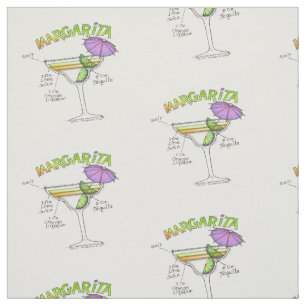 MARGARITA RECIPE COCKTAIL ART FABRIC