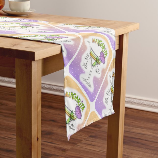 MARGARITA RECIPE COCKTAIL ART SHORT TABLE RUNNER (In Situ)