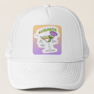MARGARITA RECIPE COCKTAIL ART TRUCKER HAT