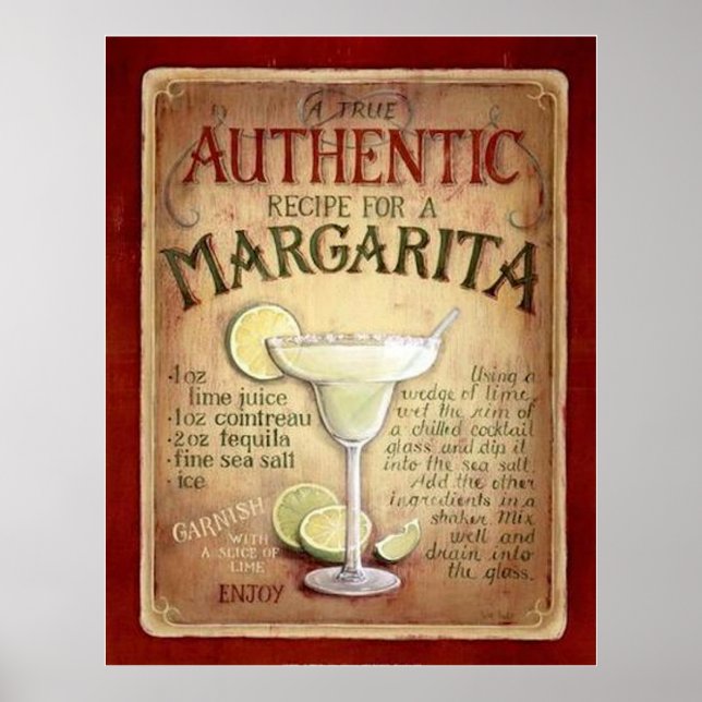 margarita recipe poster (Front)
