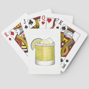 Margarita Summer Cocktail Mixed Drink Lime Green Playing Cards