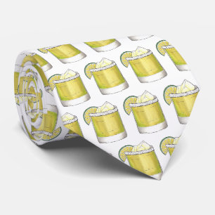 Margarita Summer Cocktail Mixed Drink Lime Print Tie