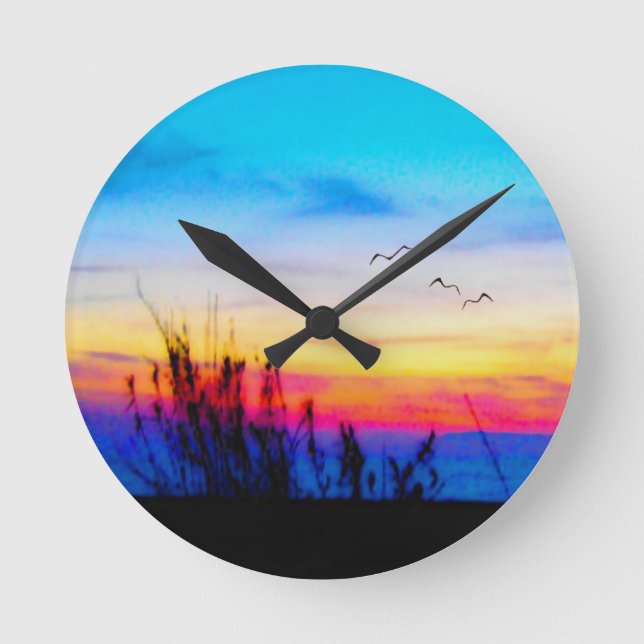 Margarita Sunset Round Clock (Front)