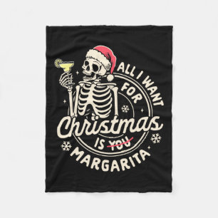 Margarita Tail Xmas Vibes I Want Christmas Is Marg Fleece Blanket