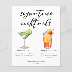 Margarita Tequila Sunrise Mariage Cocktails Menu