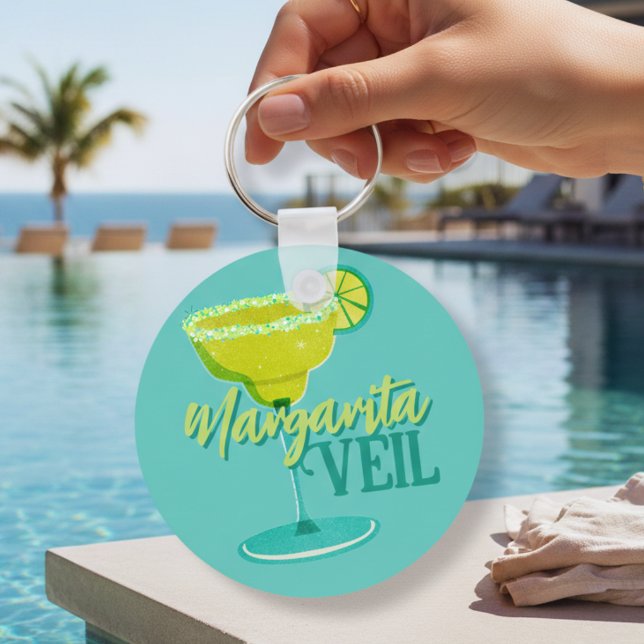 Margarita Veil Bachelorette Party Illustrated Keychain (Margarita Veil Bachelorette Party Illustrated Keychain)