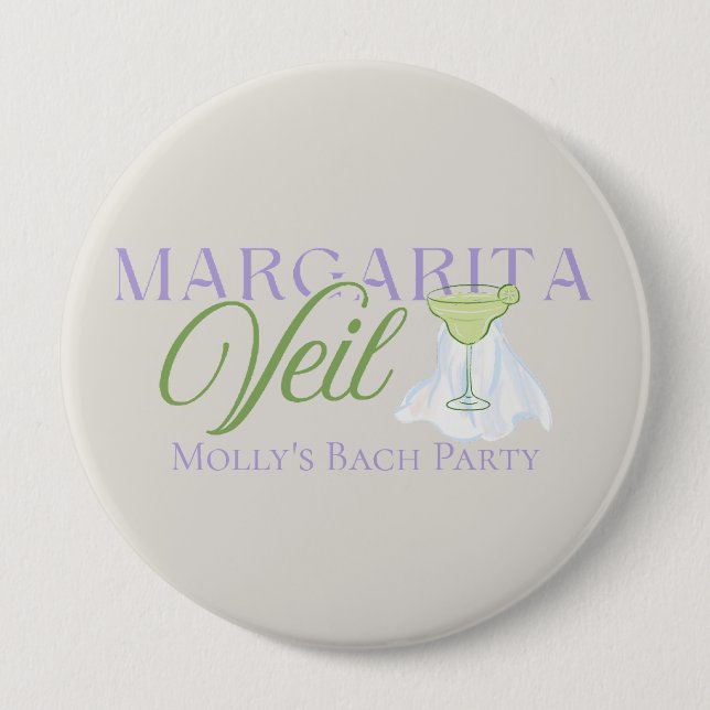 Margarita Veil – Fun Bachelorette Party 4 Inch Round Button (Front)